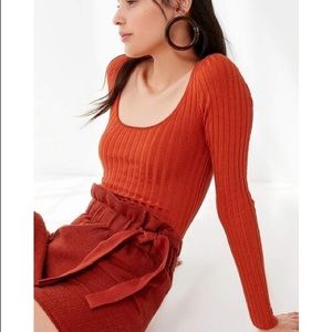 Urban Outfitters Orange Sage Scoop-Neck Pullover Sweater (Sz Large)